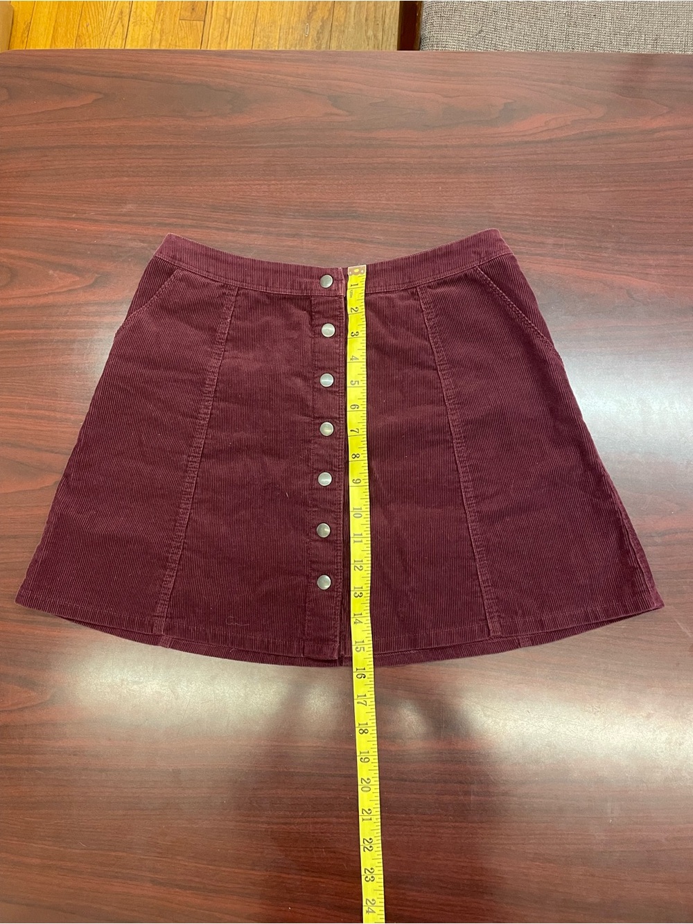 Abercrombie Fitch Corduroy Button Front A Line Mini Skirt  Size 4 - Picture 4 of 5